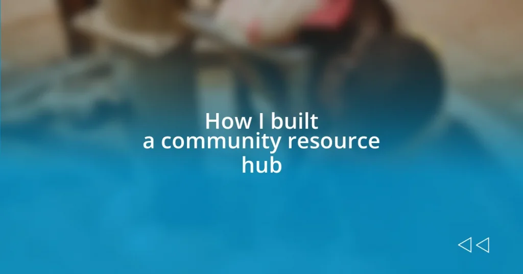 How I built a community resource hub