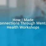 How I Made Connections Through Mental Health Workshops