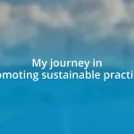 My journey in promoting sustainable practices