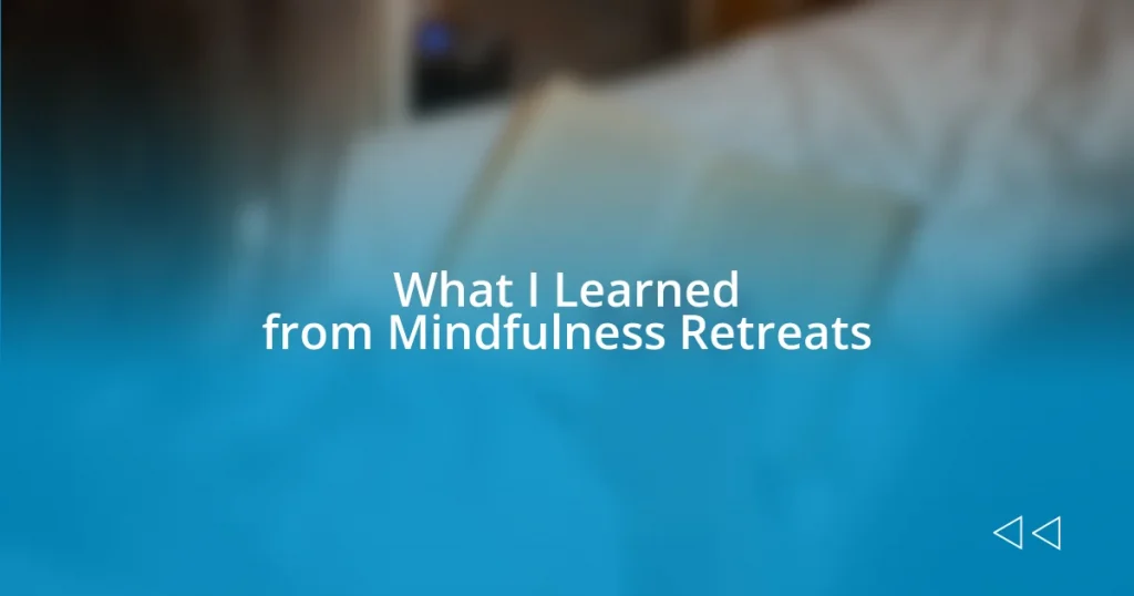 What I Learned from Mindfulness Retreats