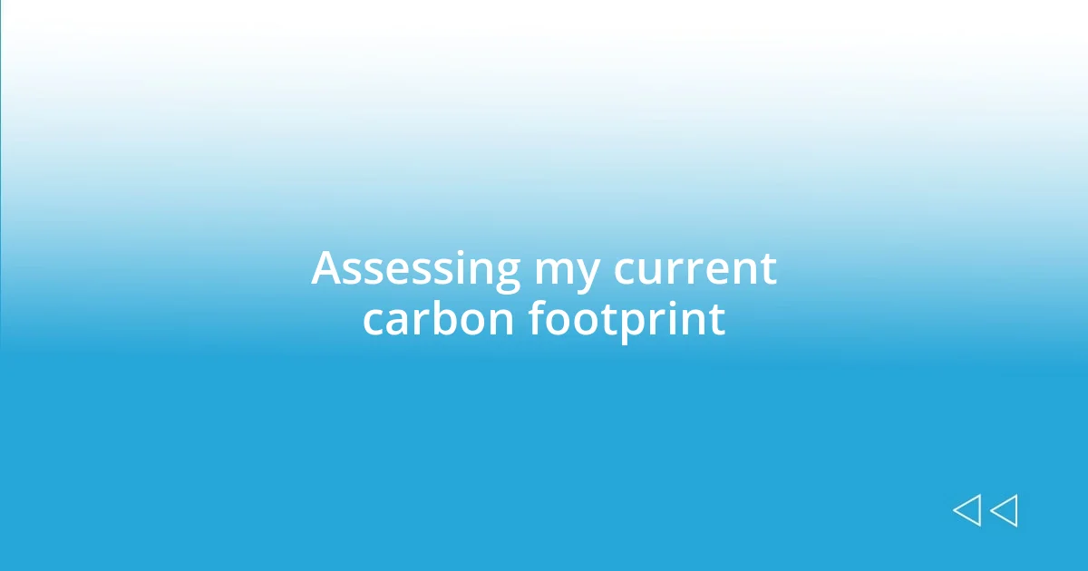 Assessing my current carbon footprint